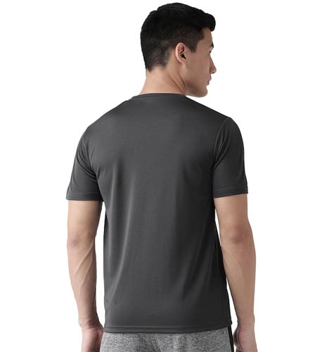 Men Solid Cotton Round Neck Sports T-shirt